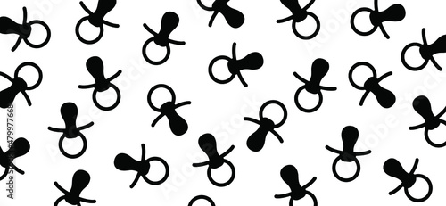 Baby pacifier icon. Baby nipple thin line symbol. Vector flat pattern, baby dummy logo for boy or girl.