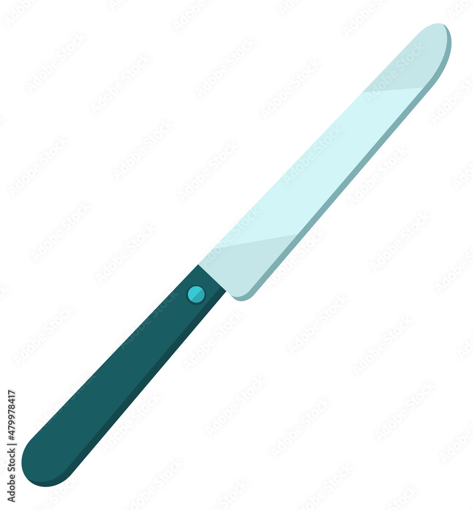 Kitchen knife. Metal cooking tool with sharp blade Kitchen knife. Metal cooking tool with sharp blade