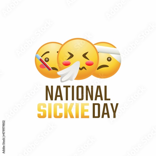 vector graphic of national sickie day good for national sickie day celebration. flat design. flyer design.flat illustration.