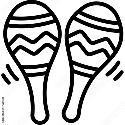 maracas line icon