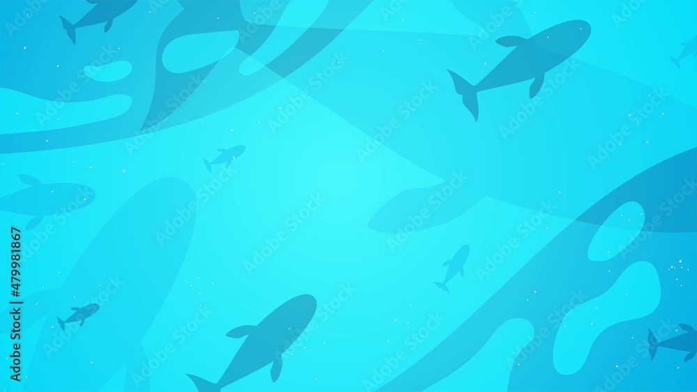 blue sea background with small and big fish blue sea background with small and big fish