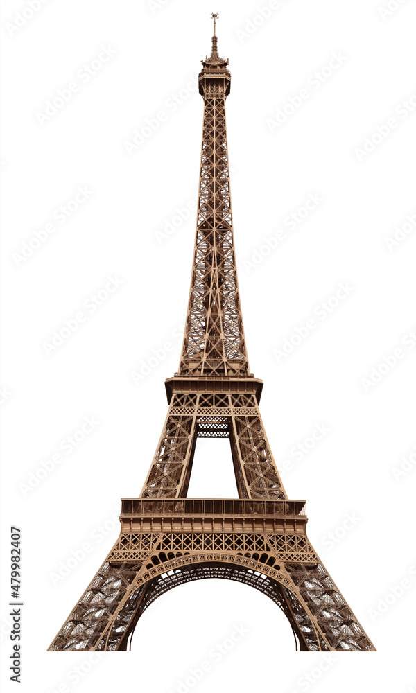 Tour Eiffel on white background