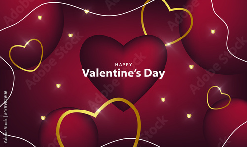 happy valentines day pattern illustration background wallpaper banner template flyer poster event label backdrop modern vector design concept premium color digital card ornamental black gold luxury