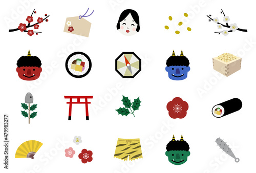 節分 アイコン イラスト素材 / vector eps