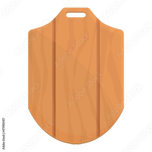 Old board icon cartoon vector. Chop cutting. Fat cheese