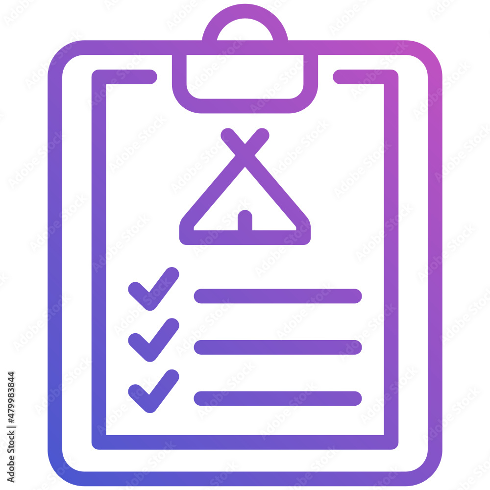 Camping List line gradient icon Camping List line gradient icon