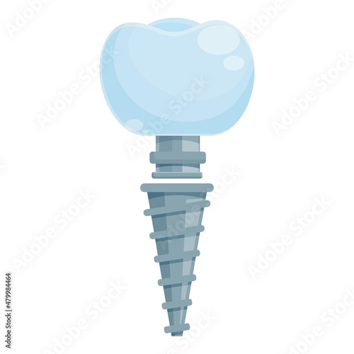 Dental implant icon cartoon vector. Tooth crown. Oral denture