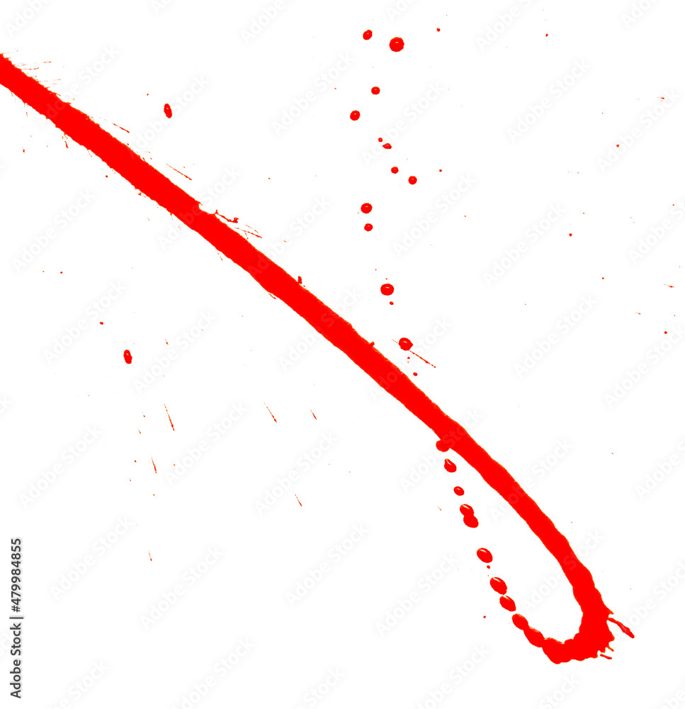 Drops of red paint on a white background. Drops of red paint on a white background.