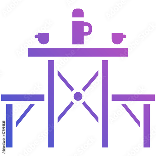 Table Camp flat gradient icon