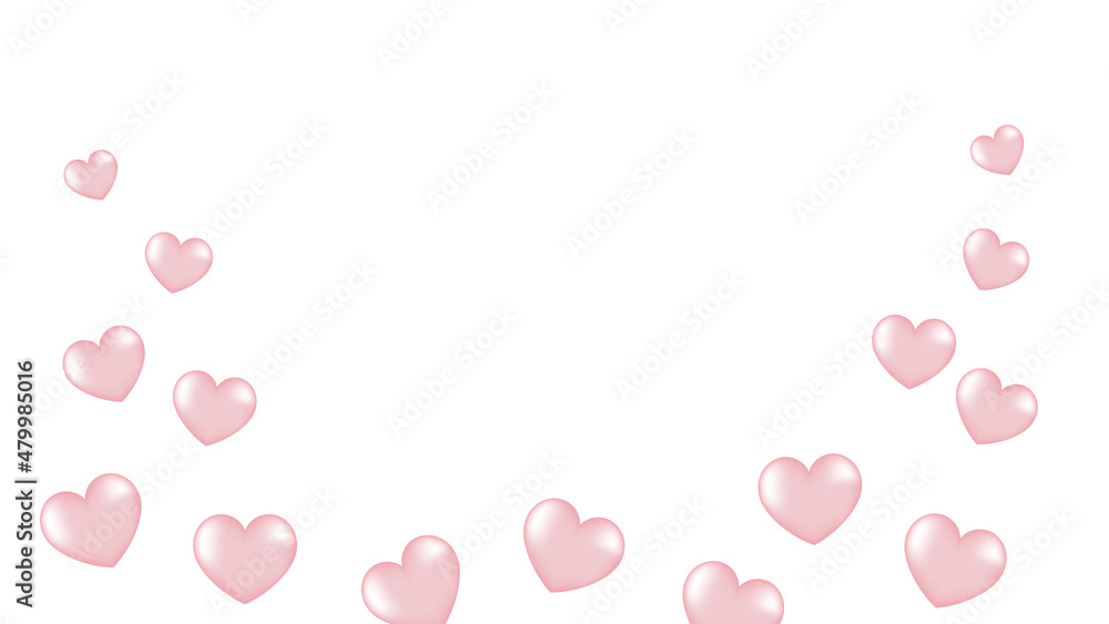 Valentine's day background. Pink hearts on white.