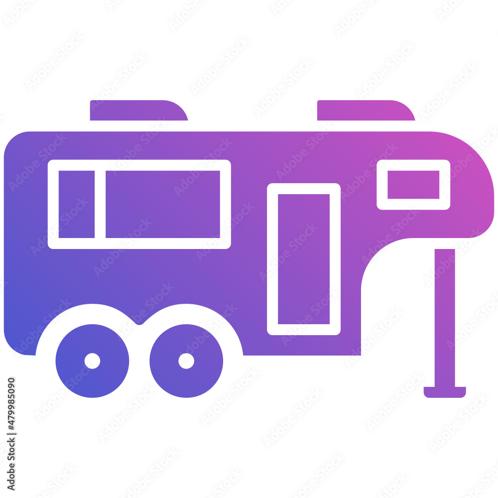 Caravan flat gradient icon Caravan flat gradient icon