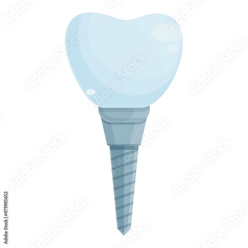 Dental implant medicine icon cartoon vector. Crown denture. Dent care