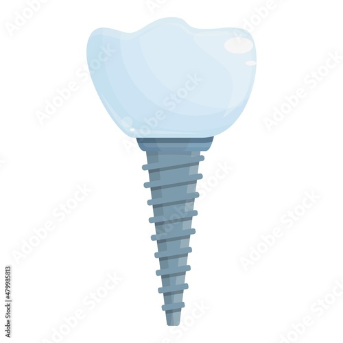 Model implant icon cartoon vector. Tooth crown. Dentistry surgery