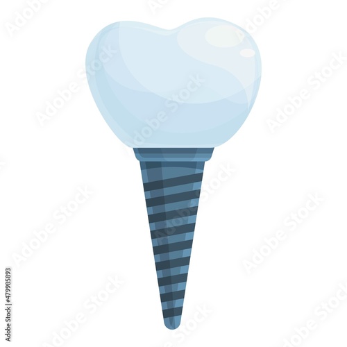 Model dental implant icon cartoon vector. Tooth crown. Clinic jaw
