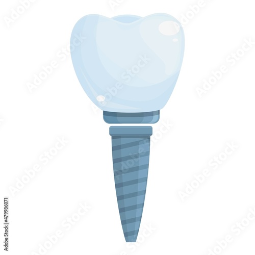 New dental implant icon cartoon vector. Oral tooth. Dentis jaw