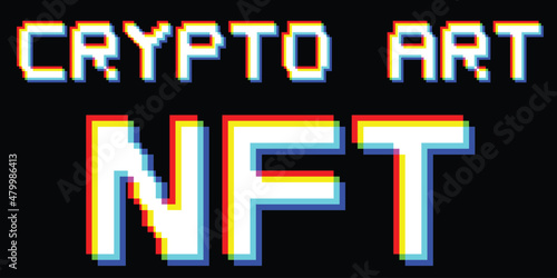 Nft . Modern crypto art background . Vector design logo . Abstract contemporary art . 