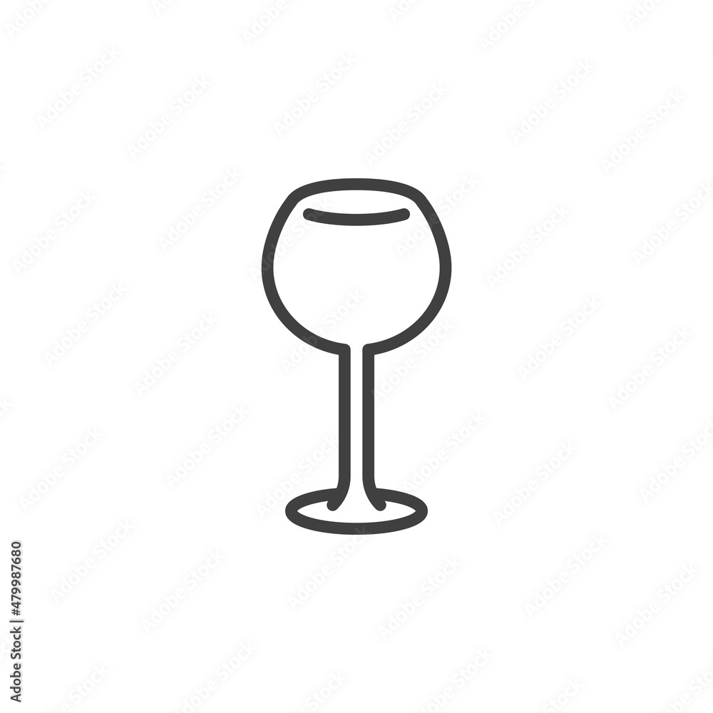 Balloon wine glass line icon Balloon wine glass line icon