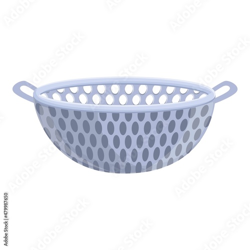 Water colander icon cartoon vector. Sieve pasta. Kitchen cook