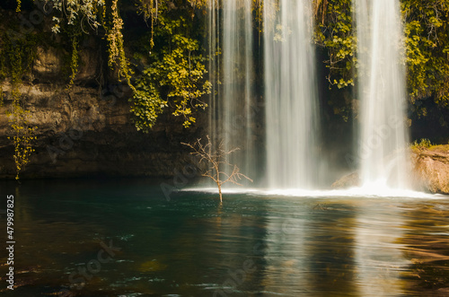 Turkey, Antalya, Upper Duden Waterfalls, Duden Waterfalls in park, long exposure