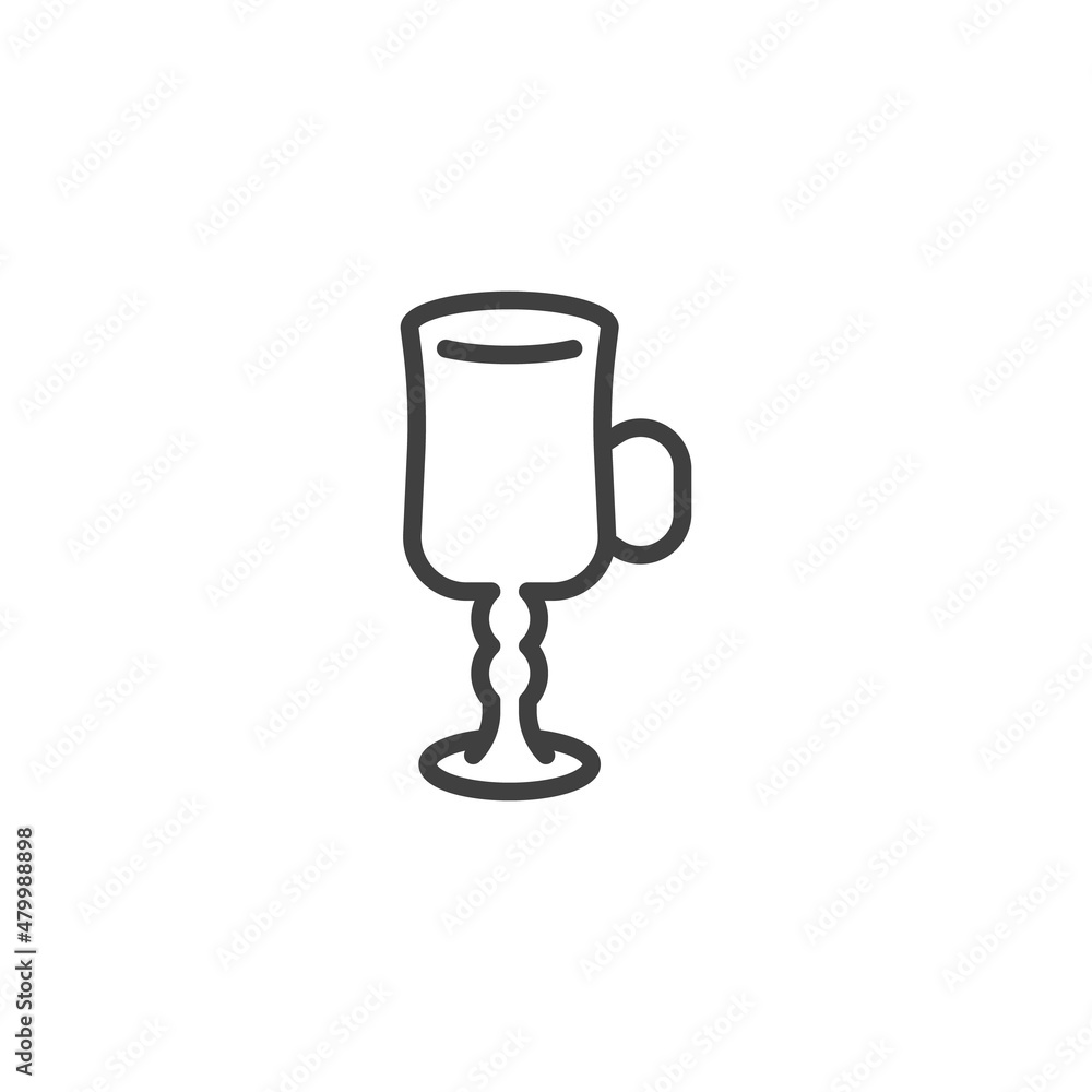 Irish coffee glass line icon Irish coffee glass line icon