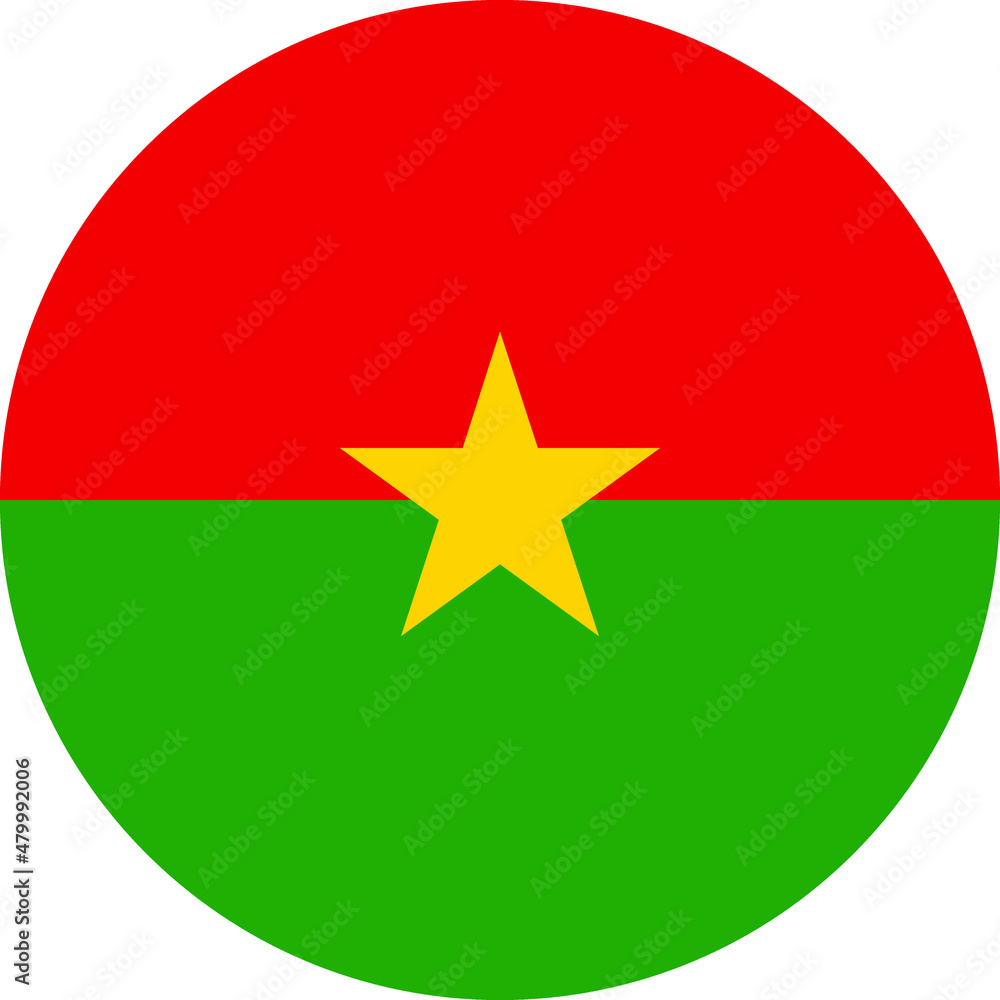 Circular national flag of Burkina Faso