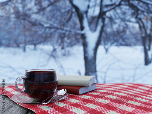 Cup of Hot Tea - Winter Concept - 3D Rendering