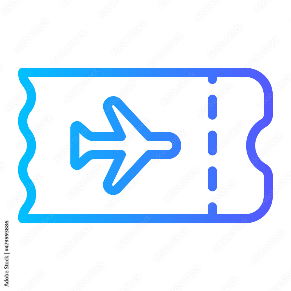 airplane ticket gradient icon