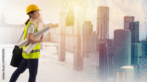 Building bussiness. Woman w...