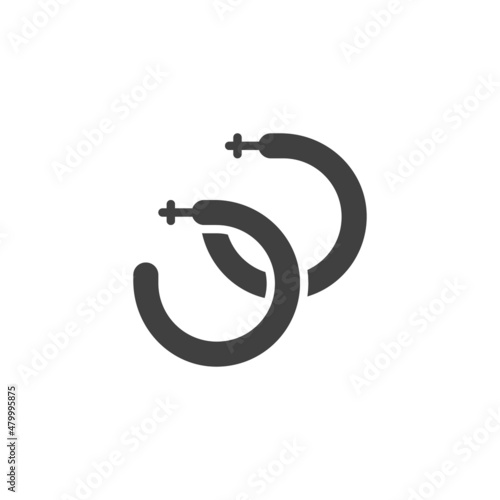 Huggie earrings vector icon