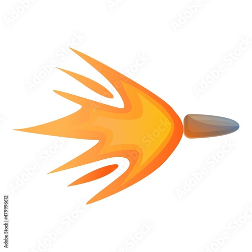 Military gun flash icon cartoon vector. Shot fire. Weapon smoke