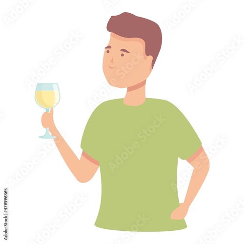 Wine glass icon cartoon vector. Sommelier alcohol. Drink party