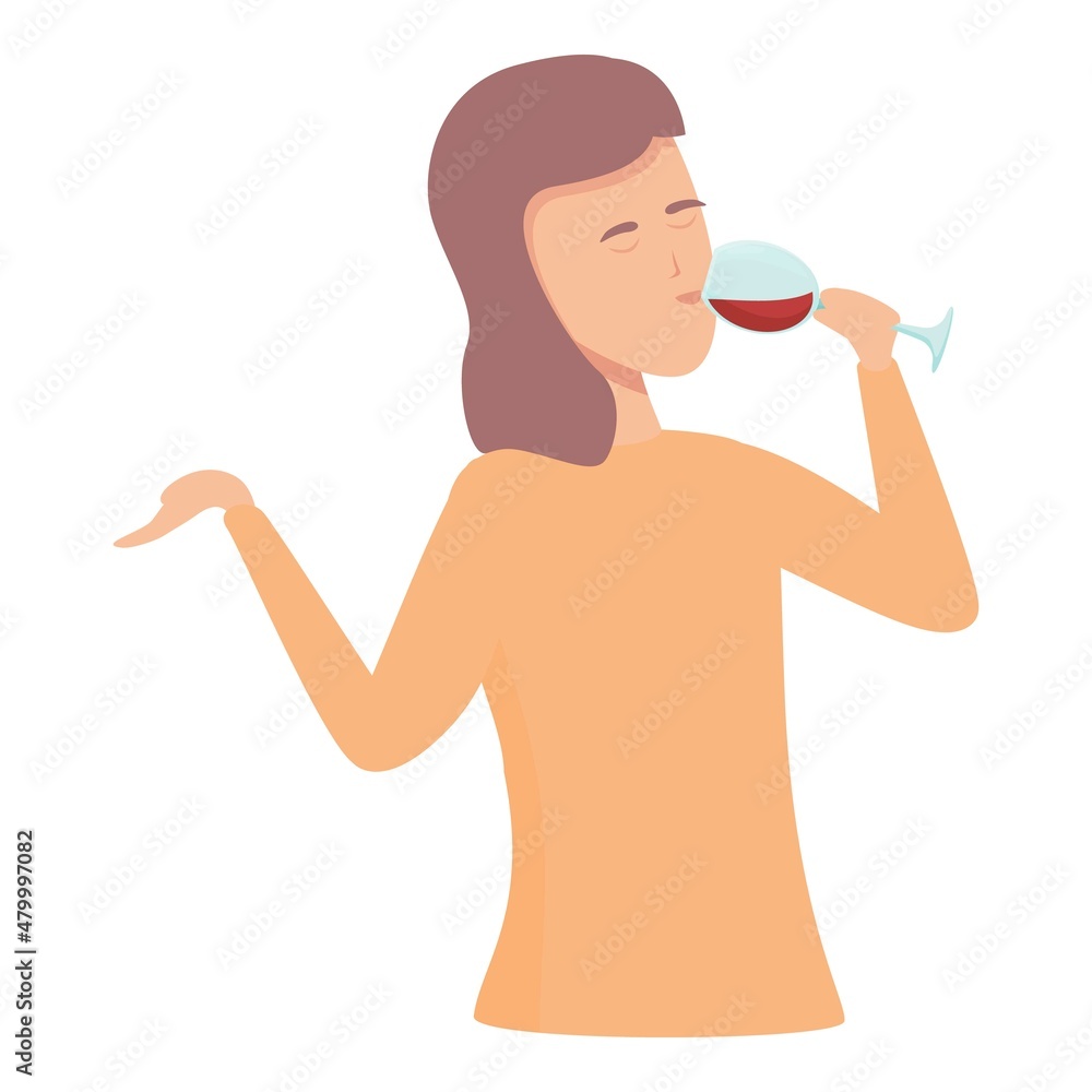 Woman sommelier icon cartoon vector. Wine alcohol. Holding bottle Woman sommelier icon cartoon vector. Wine alcohol. Holding bottle