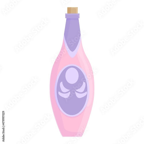 Champagne bottle icon cartoon vector. Wine glass. Drink party