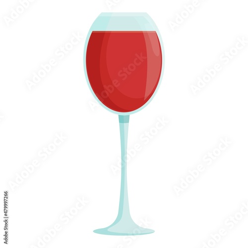 Red wine glass icon cartoon vector. Alcohol cocktail. Holding degustation