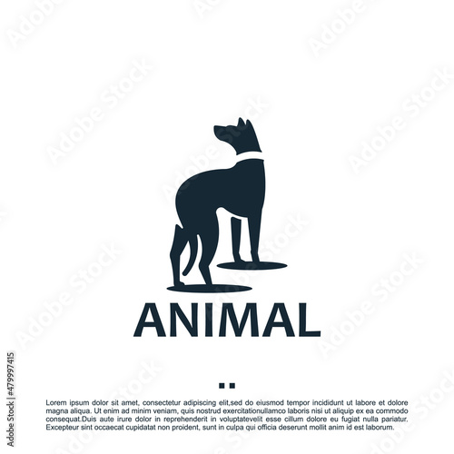dog ,strong ,security, logo design template