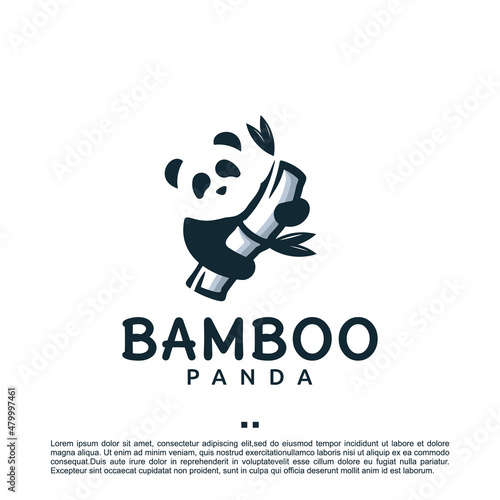 bamboo panda , logo design template