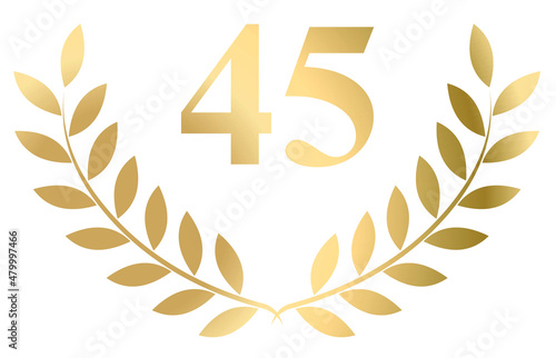 Gold laurel wreath 45 vector isolated on a white background	
