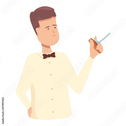 Restaurant sommelier icon cartoon vector. Wine alcohol. Bottle drink