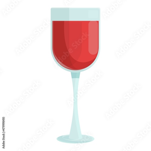 Red wine glass icon cartoon vector. Alcohol cocktail. Party drink