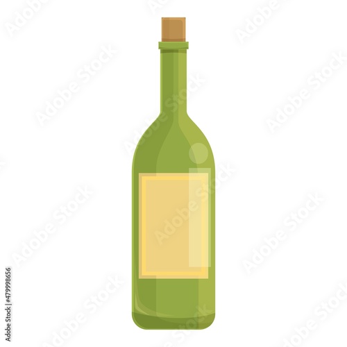 Old wine bottle icon cartoon vector. Alcohol glass. Woman drink