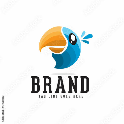 modern bird logo design, blue bird,parrot logo, vector ,icon, mascot, template