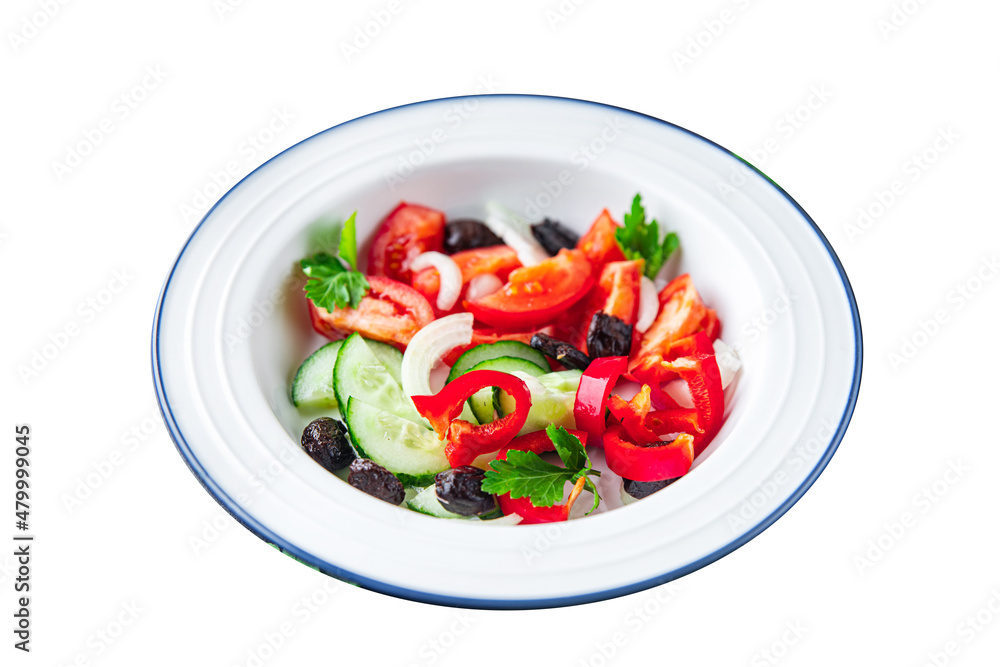 salad vegetable olive, tomato, cucumber, pepper fresh healthy meal food snack on the table copy space food background salad vegetable olive, tomato, cucumber, pepper fresh healthy meal food snack on the table copy space food background