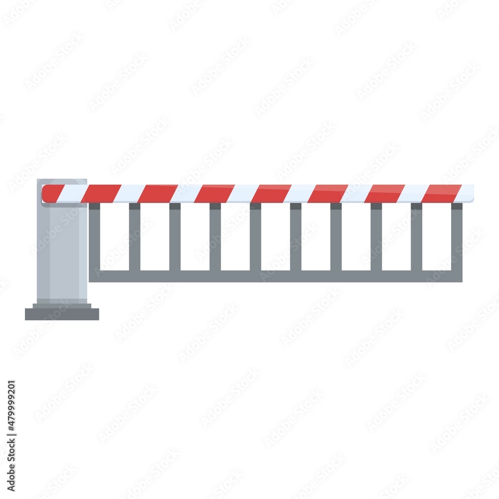 Railway barrier icon cartoon vector. Trail road. Traffic road Railway barrier icon cartoon vector. Trail road. Traffic road