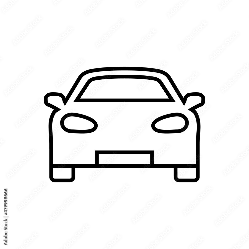 Car line icon, vector outline logo isolated on white background Car line icon, vector outline logo isolated on white background
