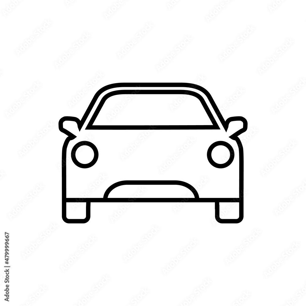 Car line icon, vector outline logo isolated on white background Car line icon, vector outline logo isolated on white background