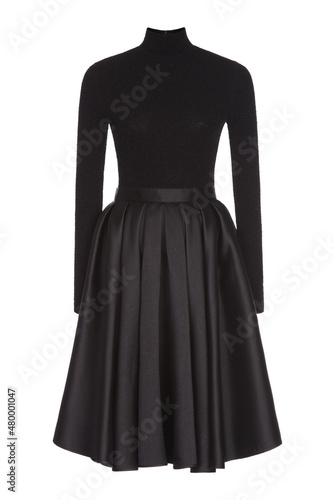 Little black dress. Fashionable concept. Isolated. White background.