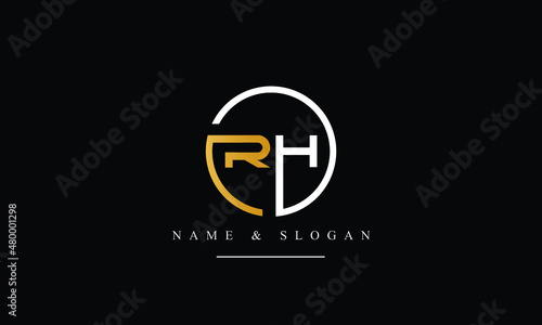 RH, HR, R, H abstract letters logo monogram