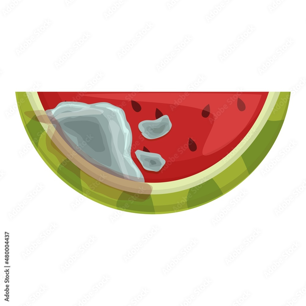 Contaminated watermelon icon cartoon vector. Fruit bacteria. Virus dirty Contaminated watermelon icon cartoon vector. Fruit bacteria. Virus dirty