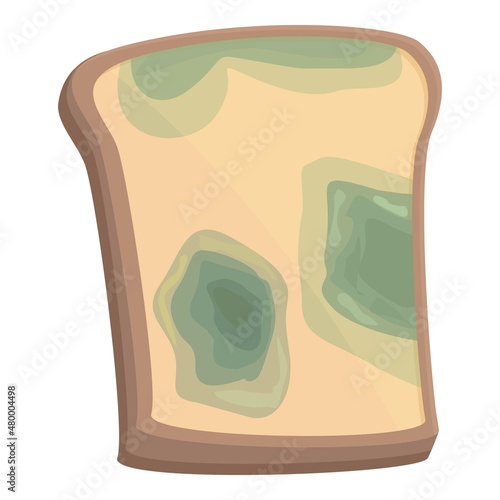 Contaminated bread toast icon cartoon vector. Food bacteria. VIrus steak