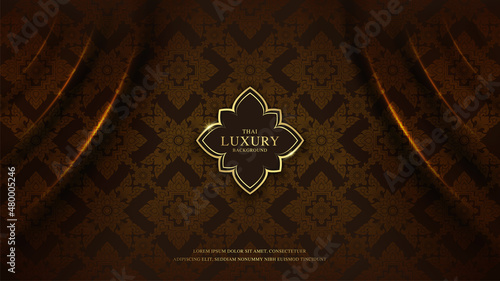 Thai art luxury banner, background pattern decoration for printing, flyers, poster, web, banner, brochure and card